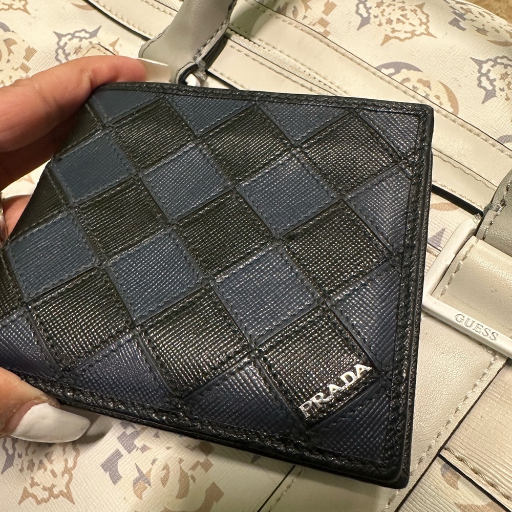 Prada Checkered Leather Wallet